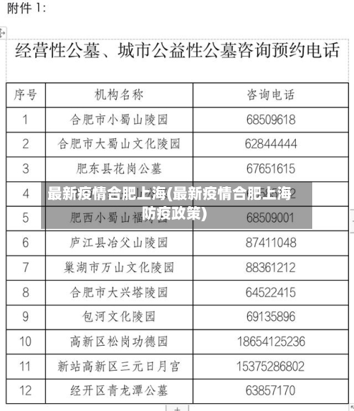 最新疫情合肥上海(最新疫情合肥上海防疫政策)-第2张图片