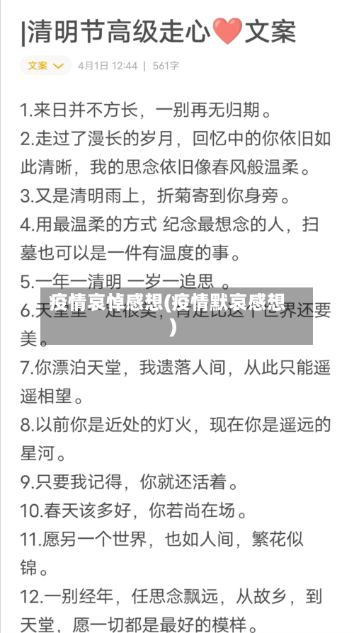 疫情哀悼感想(疫情默哀感想)-第2张图片