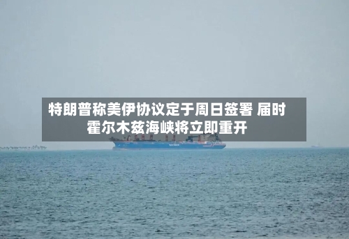 特朗普称美伊协议定于周日签署 届时霍尔木兹海峡将立即重开