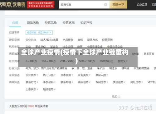 全球产业疫情(疫情下全球产业链重构)